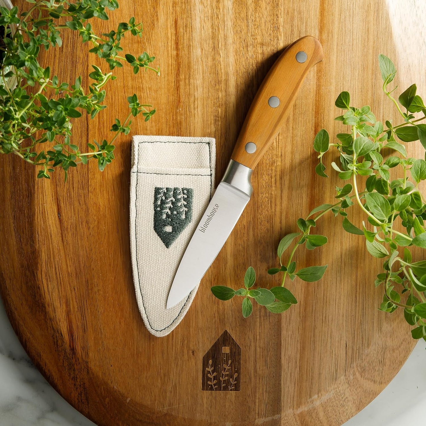 Bloomhouse - Two Time Oprah's Favorite Things Winner - 5" Utility Boning Kitchen Knife German Stainless Steel Blade w/Forged Italian Olive Wood Handle Full Tang for Meat Poultry & Precision Cutting