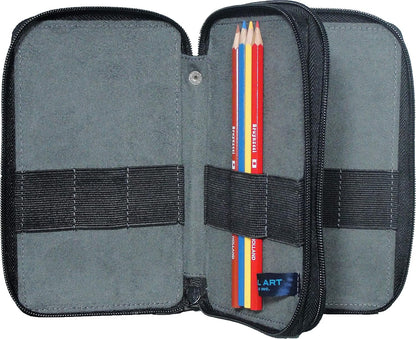 Speedball Art Products 254240 24 Pencil Storage Canvas Pencil Case, Denim