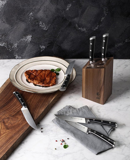 Cangshan TS Series 1022261 Swedish 14C28N Steel Forged 6-Piece Steak Knife Block Set, Walnut