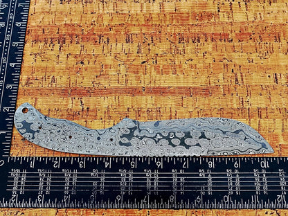 knife making rain drop pattern Damascus steel blank blade, 10.5 inches long hand forged straight back skinning knife, hunting knife, 4.5" scale space with 3 Pin and a lace hole, 5.25 inches cutting edge