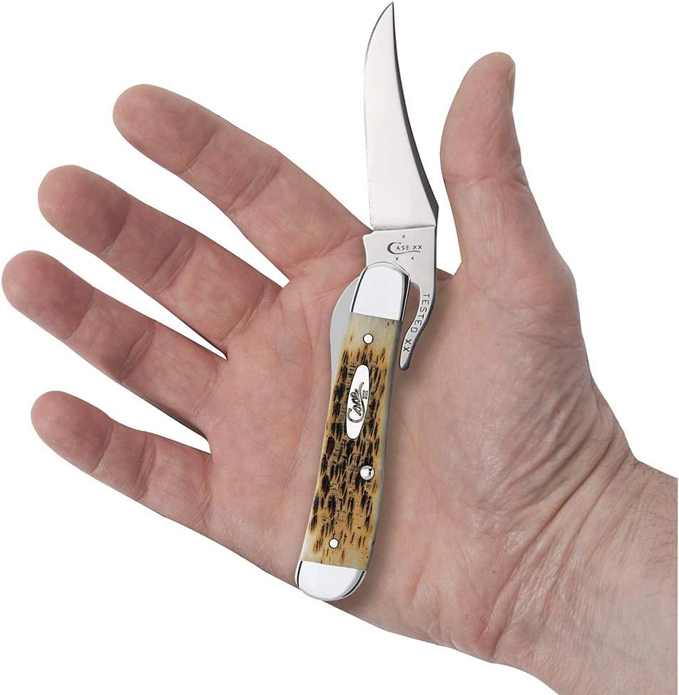 Case WR XX Pocket Knife Amber Jigged Bone Russlock Item #260 - (61953L SS) - Length Closed: 4 1/4 Inches