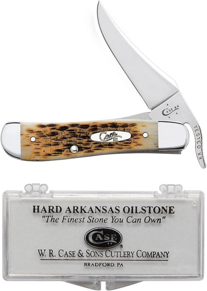Case WR XX Pocket Knife Amber Jigged Bone Russlock Item #260 - (61953L SS) - Length Closed: 4 1/4 Inches