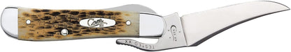 Case WR XX Pocket Knife Amber Jigged Bone Russlock Item #260 - (61953L SS) - Length Closed: 4 1/4 Inches