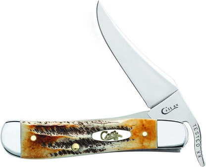 Case WR XX Pocket Knife Amber Jigged Bone Russlock Item #260 - (61953L SS) - Length Closed: 4 1/4 Inches