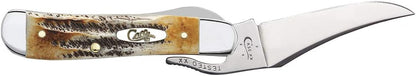Case WR XX Pocket Knife Amber Jigged Bone Russlock Item #260 - (61953L SS) - Length Closed: 4 1/4 Inches