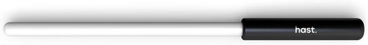 Hast 9-Inch Premium Ceramic Honing Rod, Professional Knife Sharpener, Minimalist Design Honing Rod For Premium Knives Made With Ultra-Hard Steels, White Ceramic With Black Aluminum Handle