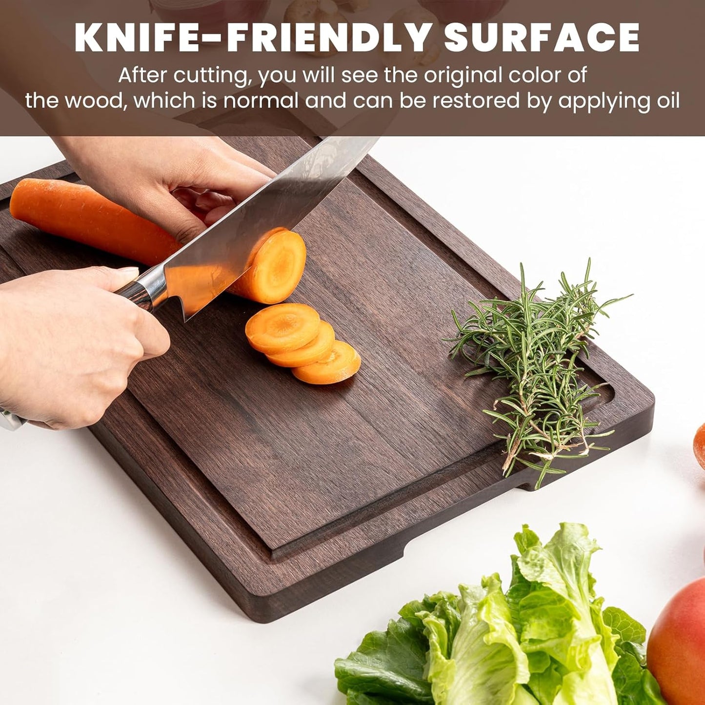 Extra Large Bamboo Cutting Board, 17" x 11" Cutting Boards for Kitchen Charcuterie Boards with Juice Groove and Handles, Chopping Board for Meat, Vegetables and Cheese