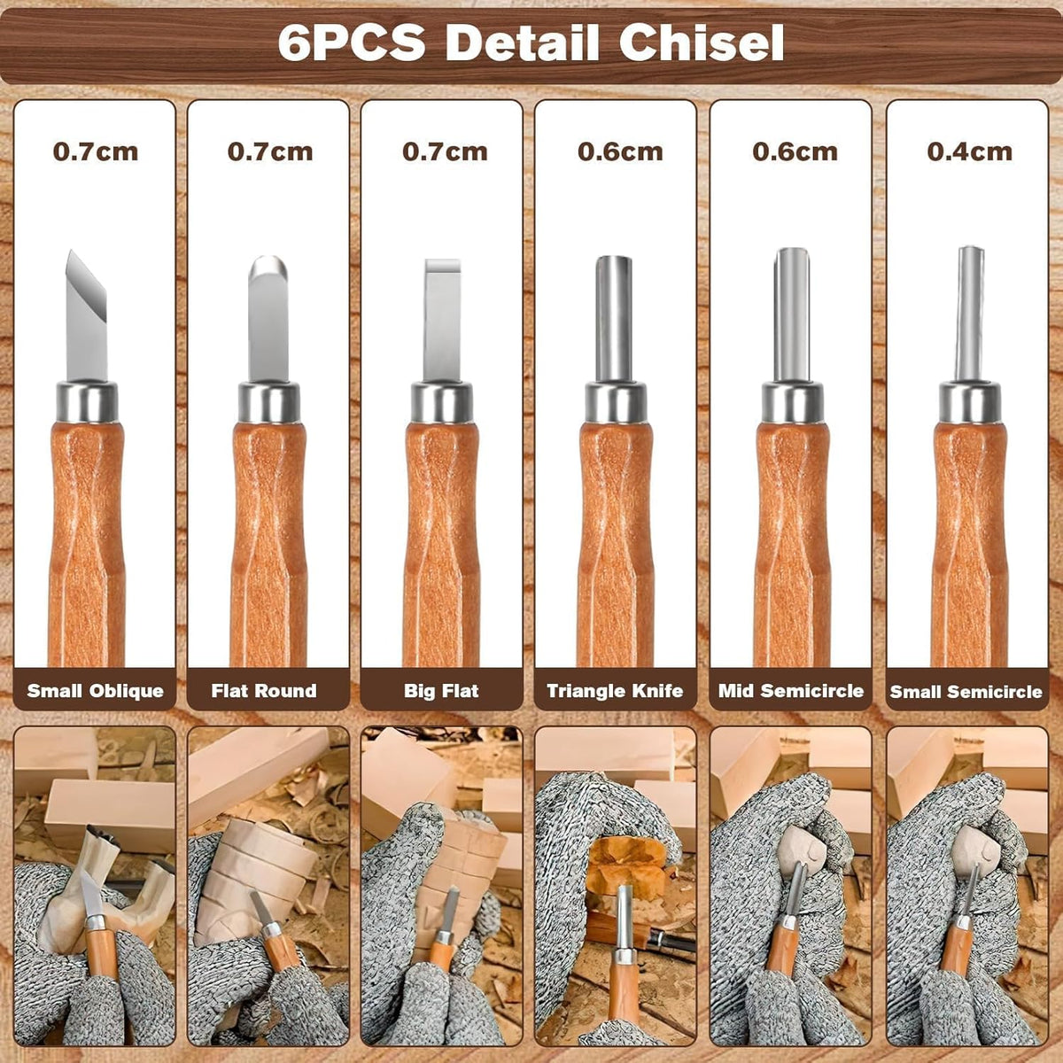 Wood Carving Tools, 17Pcs Wood Carving Kit with PU Storage Bag with 6Pcs Whittling Knives & 5 Detail Carving Knives for Adults Carving DIY