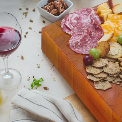 CCB Series Square Wooden Maple Cutting Board 12”x12” – 3” Thick, 13-lb Reversible Butcher Block with End-Grain & Finger Grips – Made in the USA