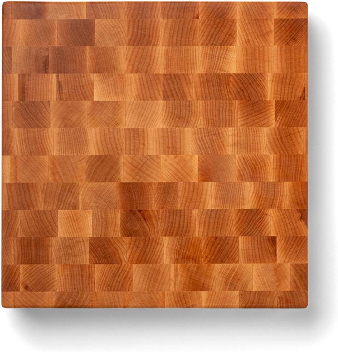 CCB Series Square Wooden Maple Cutting Board 12”x12” – 3” Thick, 13-lb Reversible Butcher Block with End-Grain & Finger Grips – Made in the USA