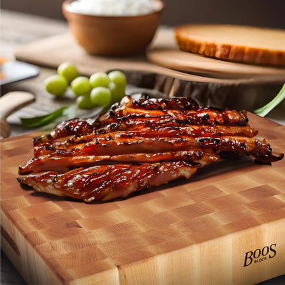 CCB Series Square Wooden Maple Cutting Board 12”x12” – 3” Thick, 13-lb Reversible Butcher Block with End-Grain & Finger Grips – Made in the USA