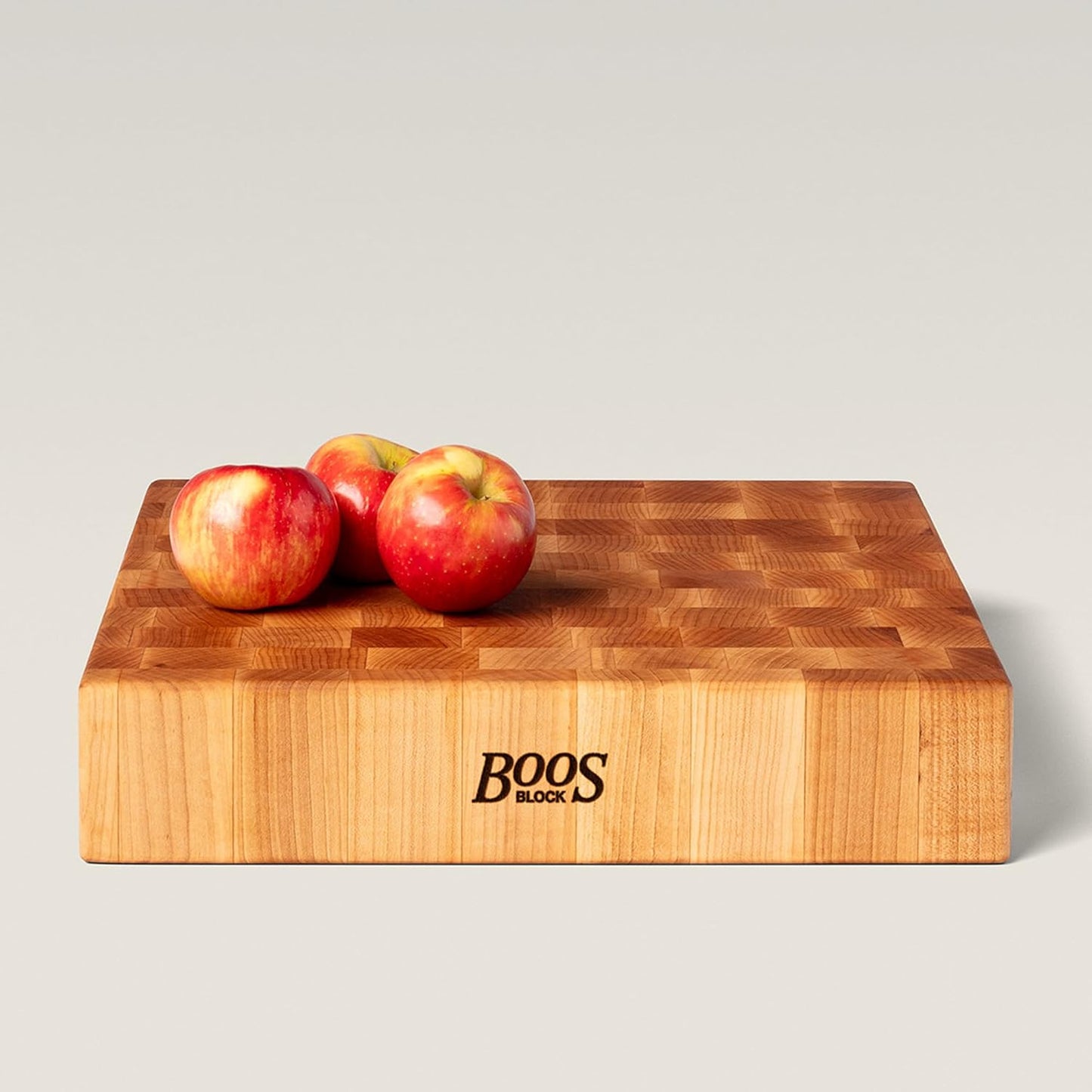 CCB Series Square Wooden Maple Cutting Board 12”x12” – 3” Thick, 13-lb Reversible Butcher Block with End-Grain & Finger Grips – Made in the USA