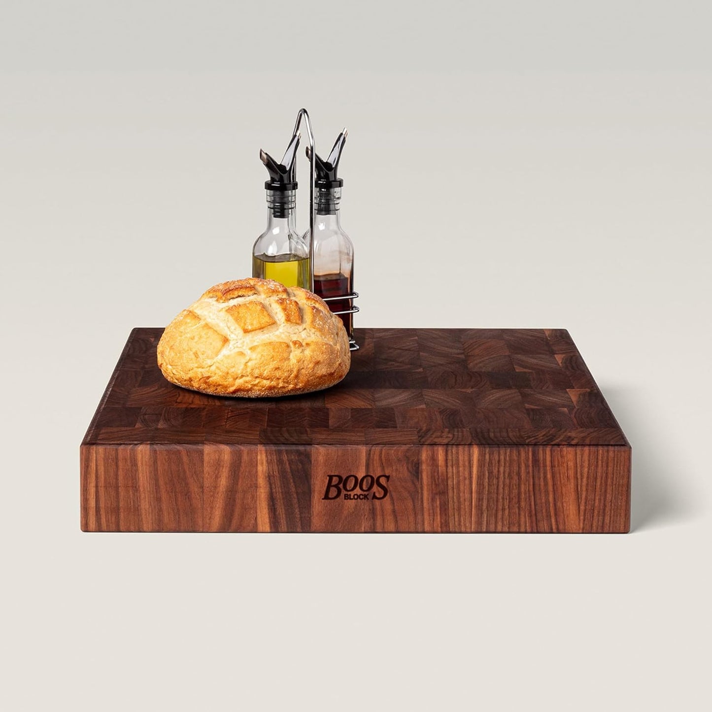 CCB Series Square Wooden Maple Cutting Board 12”x12” – 3” Thick, 13-lb Reversible Butcher Block with End-Grain & Finger Grips – Made in the USA