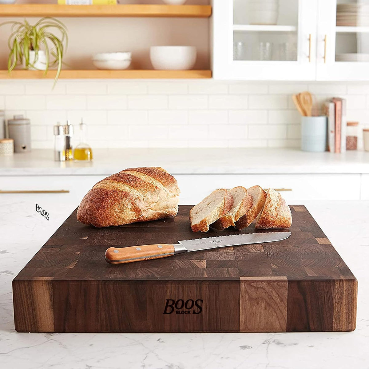 CCB Series Square Wooden Maple Cutting Board 12”x12” – 3” Thick, 13-lb Reversible Butcher Block with End-Grain & Finger Grips – Made in the USA