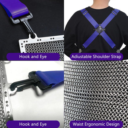 Chainmail Apron for Butcher, Cut Resistant Apron for Meat Cutting, Food Grade Stainless Steel Metal Mesh with Adjustable Strap (Medium)