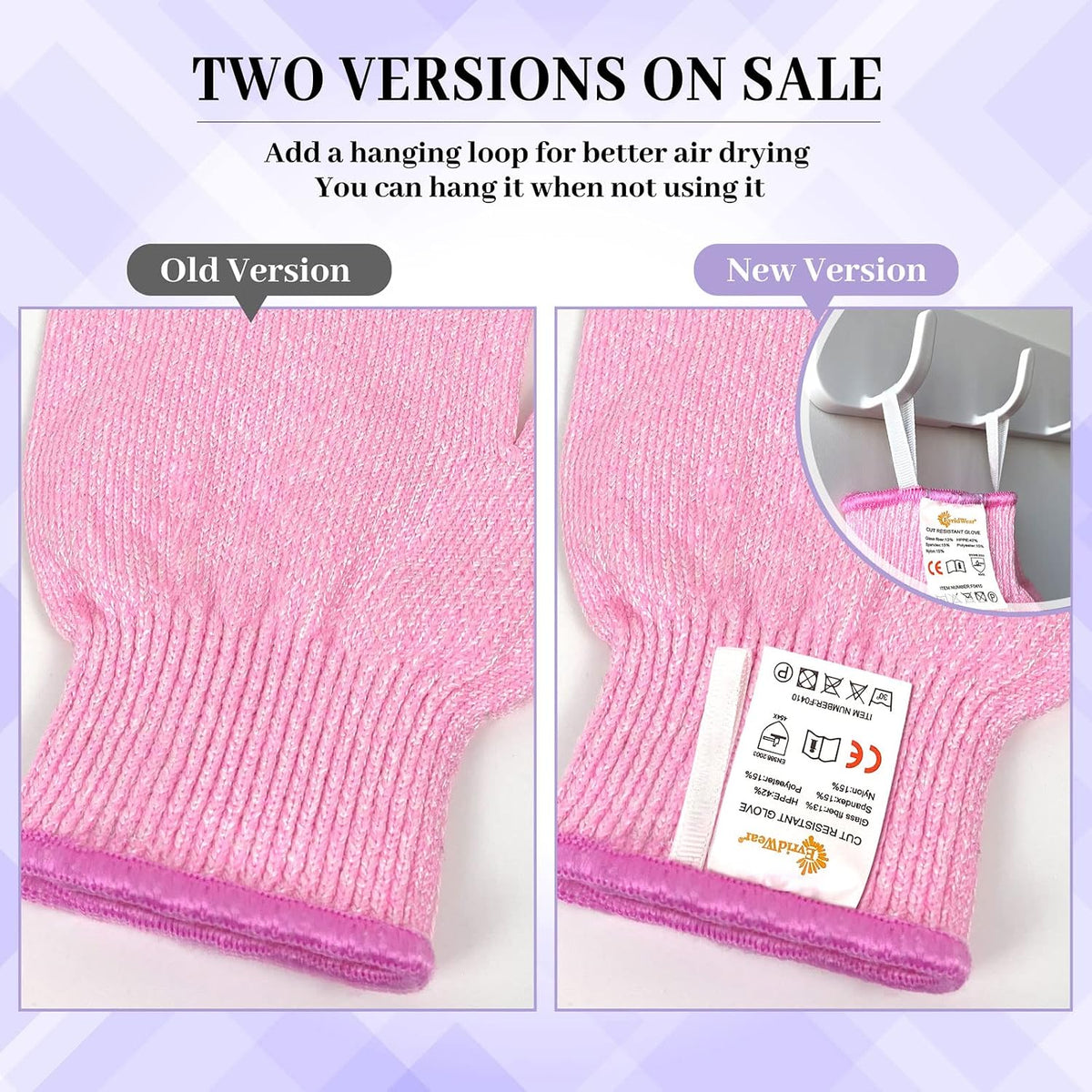 Cut Resistant Gloves Food Grade Level 5 Kitchen Safety Protection (Medium, Pink)