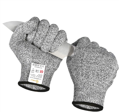 Cut Resistant Gloves Food Grade Level 5 Kitchen Safety Protection (Medium, Pink)