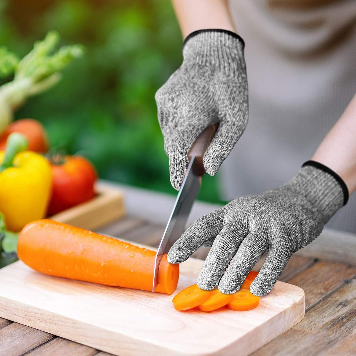 Cut Resistant Gloves Food Grade Level 5 Kitchen Safety Protection (Medium, Pink)
