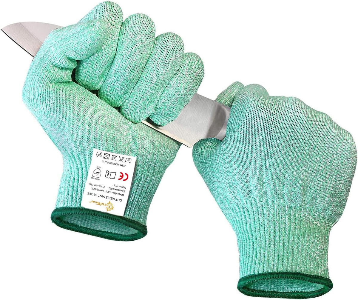 Cut Resistant Gloves Food Grade Level 5 Kitchen Safety Protection (Medium, Pink)