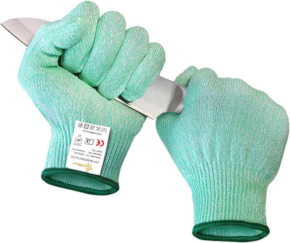 Cut Resistant Gloves Food Grade Level 5 Kitchen Safety Protection (Medium, Pink)
