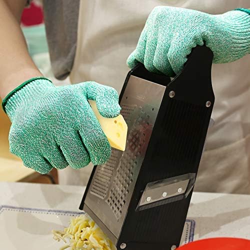 Cut Resistant Gloves Food Grade Level 5 Kitchen Safety Protection (Medium, Pink)