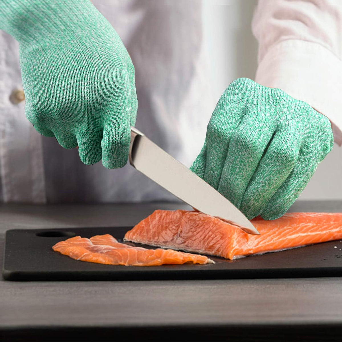 Cut Resistant Gloves Food Grade Level 5 Kitchen Safety Protection (Medium, Pink)