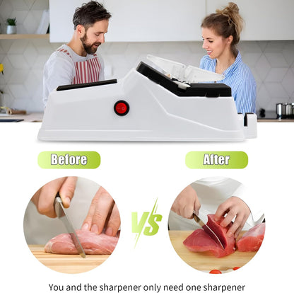 Electric Knife Sharpener,(USB) Double Sided Knife Sharpener,Quick Sharpening & Polishing,with Protective Cover.（5pcs grindstone）