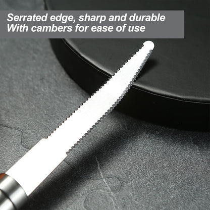 Stainless Steel Serrated Grapefruit Knife, 3.9 inches, Silver, Easy Peeling, Slicing, Coring, Dishwasher Safe