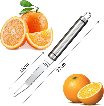 Stainless Steel Serrated Grapefruit Knife, 3.9 inches, Silver, Easy Peeling, Slicing, Coring, Dishwasher Safe