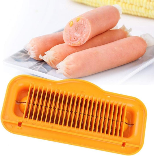 Multifunctional Hot Dog Sausage Cutter, Ham Slicer Kitchen Slicing Tool with Sharp for Slicing Hot Dogs, Cheese Sticks, and Snacks
