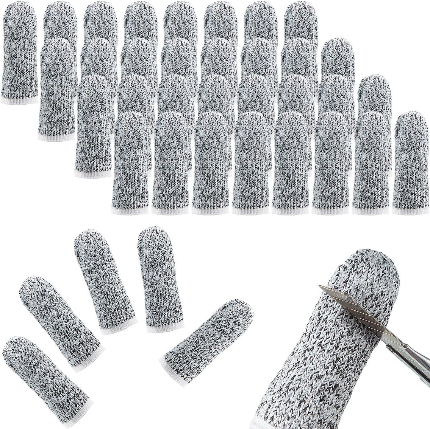 40 Pieces Cut Resistant Finger Cots Protection Reusable Finger Thumb Protector Gloves for Kitchen Sculpture Work (2.4 Inch)