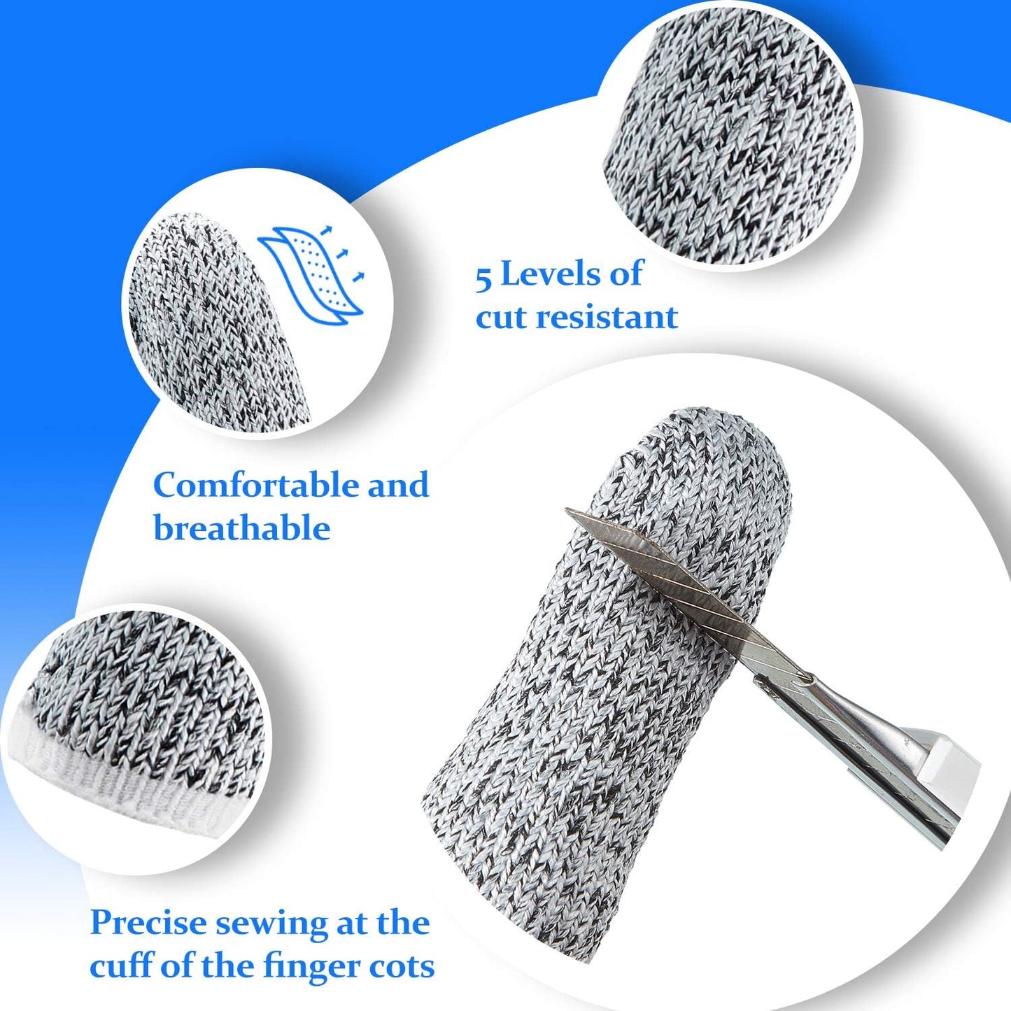 40 Pieces Cut Resistant Finger Cots Protection Reusable Finger Thumb Protector Gloves for Kitchen Sculpture Work (2.4 Inch)