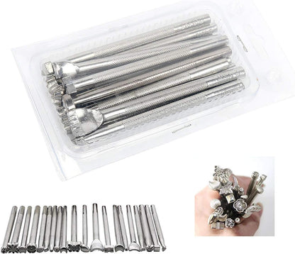 20pcs Leather Carving Working Saddle Making Tools Set Nylon Hammer Swivel Knife DIY Leather Craft Modelling Kit