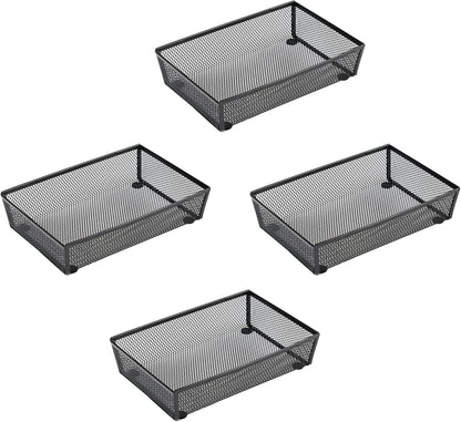 3 Pack Mesh Flatware Drawer Organizer for Kitchen/Office/Home Tools,Spoon Knife Fork Organizers Box Utensil Tabletop Storage Tray (12 x 6 x 2 Inch)