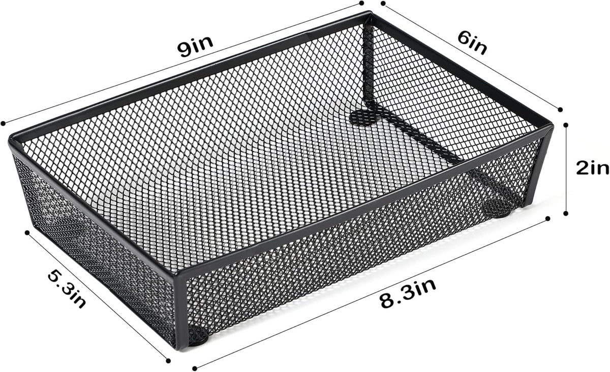 3 Pack Mesh Flatware Drawer Organizer for Kitchen/Office/Home Tools,Spoon Knife Fork Organizers Box Utensil Tabletop Storage Tray (12 x 6 x 2 Inch)