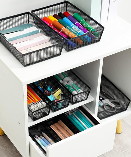 3 Pack Mesh Flatware Drawer Organizer for Kitchen/Office/Home Tools,Spoon Knife Fork Organizers Box Utensil Tabletop Storage Tray (12 x 6 x 2 Inch)