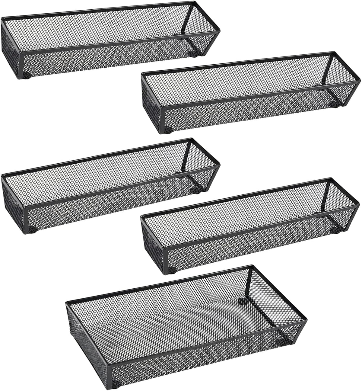 3 Pack Mesh Flatware Drawer Organizer for Kitchen/Office/Home Tools,Spoon Knife Fork Organizers Box Utensil Tabletop Storage Tray (12 x 6 x 2 Inch)