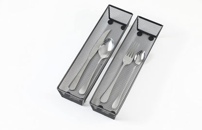 3 Pack Mesh Flatware Drawer Organizer for Kitchen/Office/Home Tools,Spoon Knife Fork Organizers Box Utensil Tabletop Storage Tray (12 x 6 x 2 Inch)