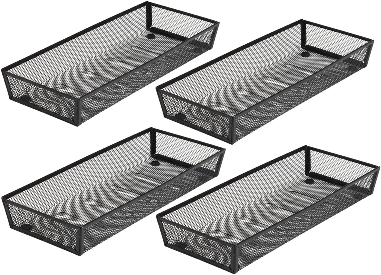 3 Pack Mesh Flatware Drawer Organizer for Kitchen/Office/Home Tools,Spoon Knife Fork Organizers Box Utensil Tabletop Storage Tray (12 x 6 x 2 Inch)