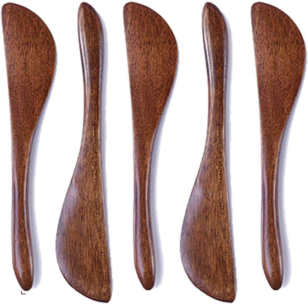 Wood Spreaders, Butter Knifes,10 Pieces Eco friendly Japanese Brown Tableware Natural Wood Kitchen Knives Spreaders for Cheese Sandwiches Cheese Breakfast,Packs Of 10