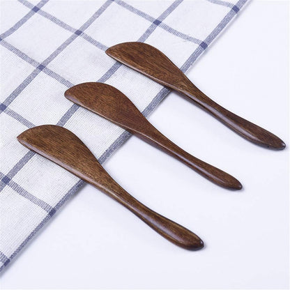 Wood Spreaders, Butter Knifes,10 Pieces Eco friendly Japanese Brown Tableware Natural Wood Kitchen Knives Spreaders for Cheese Sandwiches Cheese Breakfast,Packs Of 10