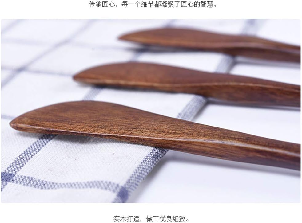 Wood Spreaders, Butter Knifes,10 Pieces Eco friendly Japanese Brown Tableware Natural Wood Kitchen Knives Spreaders for Cheese Sandwiches Cheese Breakfast,Packs Of 10
