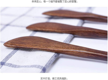 Wood Spreaders, Butter Knifes,10 Pieces Eco friendly Japanese Brown Tableware Natural Wood Kitchen Knives Spreaders for Cheese Sandwiches Cheese Breakfast,Packs Of 10