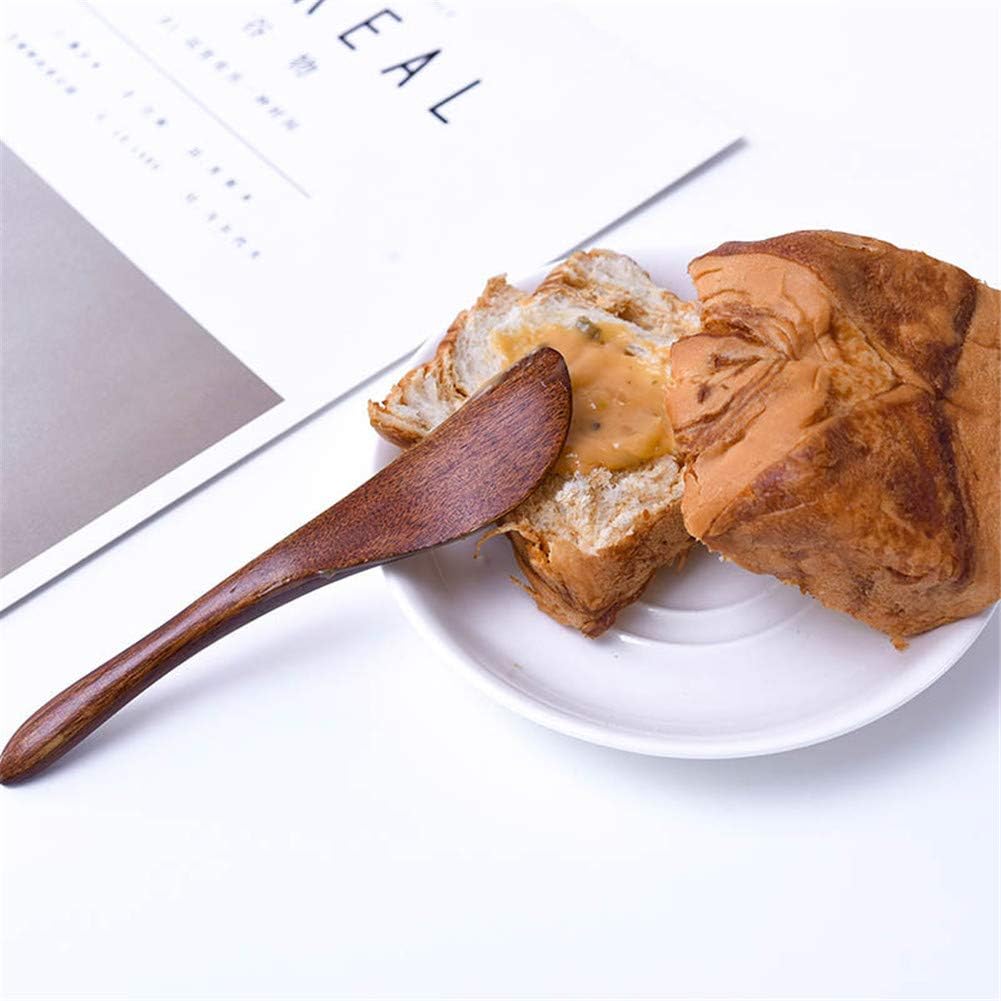 Wood Spreaders, Butter Knifes,10 Pieces Eco friendly Japanese Brown Tableware Natural Wood Kitchen Knives Spreaders for Cheese Sandwiches Cheese Breakfast,Packs Of 10