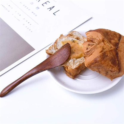 Wood Spreaders, Butter Knifes,10 Pieces Eco friendly Japanese Brown Tableware Natural Wood Kitchen Knives Spreaders for Cheese Sandwiches Cheese Breakfast,Packs Of 10