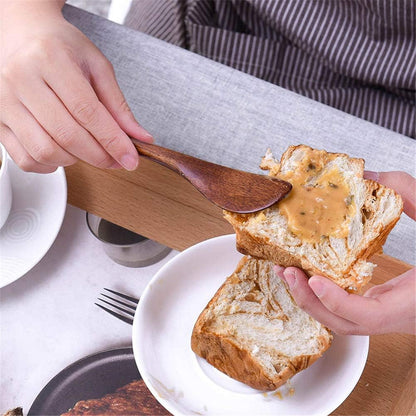 Wood Spreaders, Butter Knifes,10 Pieces Eco friendly Japanese Brown Tableware Natural Wood Kitchen Knives Spreaders for Cheese Sandwiches Cheese Breakfast,Packs Of 10