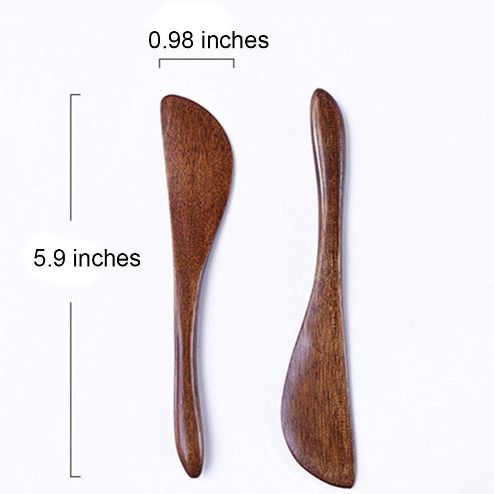 Wood Spreaders, Butter Knifes,10 Pieces Eco friendly Japanese Brown Tableware Natural Wood Kitchen Knives Spreaders for Cheese Sandwiches Cheese Breakfast,Packs Of 10