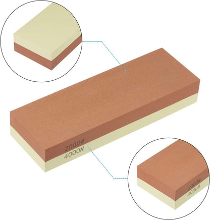 Sharpening Stones 2000/4000 Grit 2 Side Combination Whetstone Knife Sharpener Stone 180x60x29mm