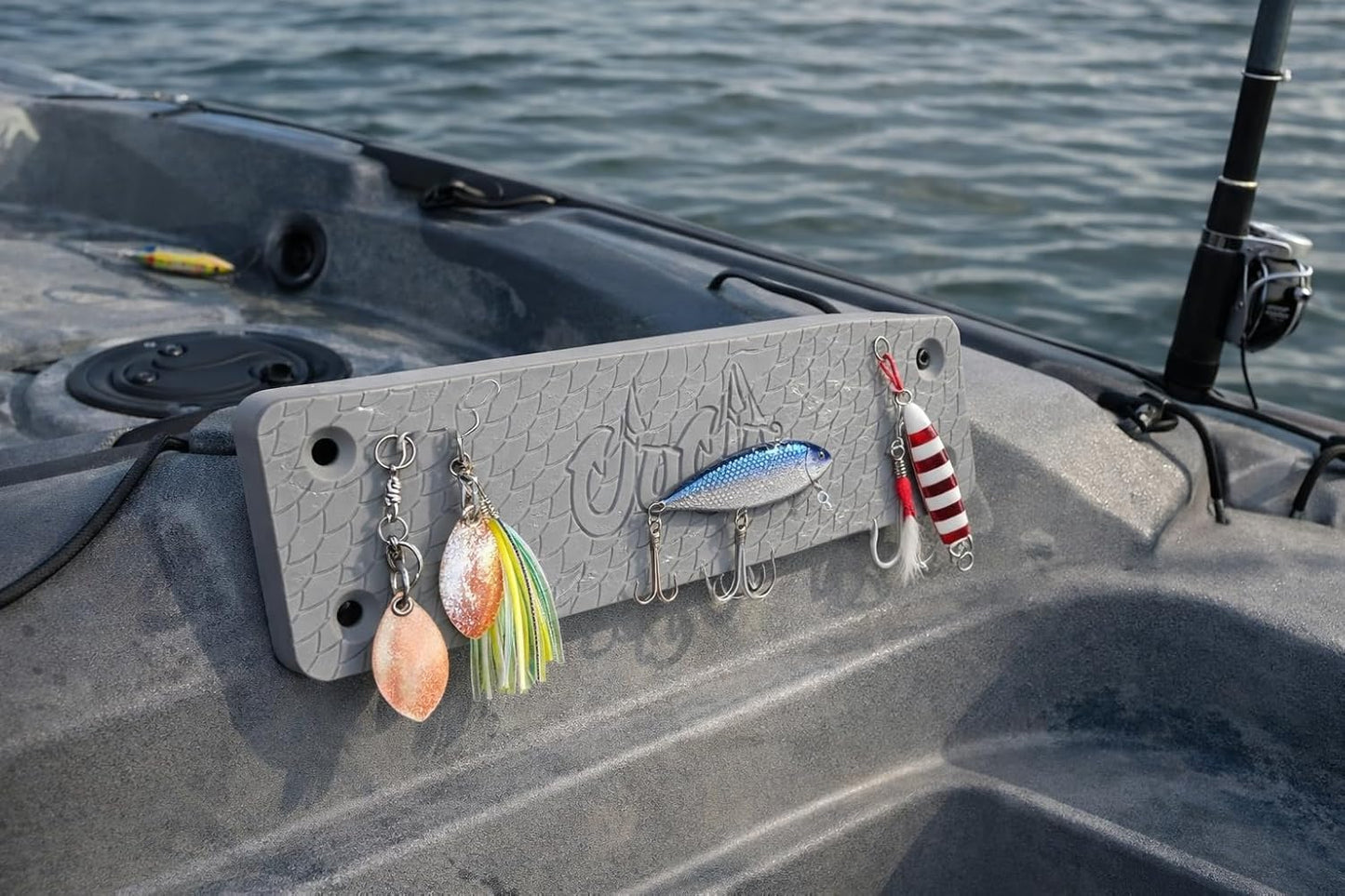 Juju Fishing Magnet | Oversized Magnet for Fishing Magnetic Tackle Storage, Lures, Pliers, Gun Holder | Used on Boats, Filet Table, Trucks (Gray)