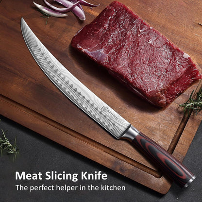 10″ Carving Knife, Curved Brisket Slicing Knife for Meat Cutting | Slicing Knife for Meat & BBQ, Razor Sharp High-Carbon Steel, Ergonomic Handle Design, Gifts For Men
